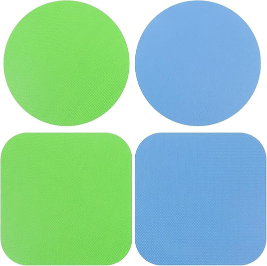 4 Pcs Rubber Jar Opener Grippers,Non-Slip Jar Opener Gripper Pad Rubber Grippers for Opening Jars Easy Grip Kitchen Tool for Opening Lids - Ideal for Arthritis & Weak Hands(Blue,Green)