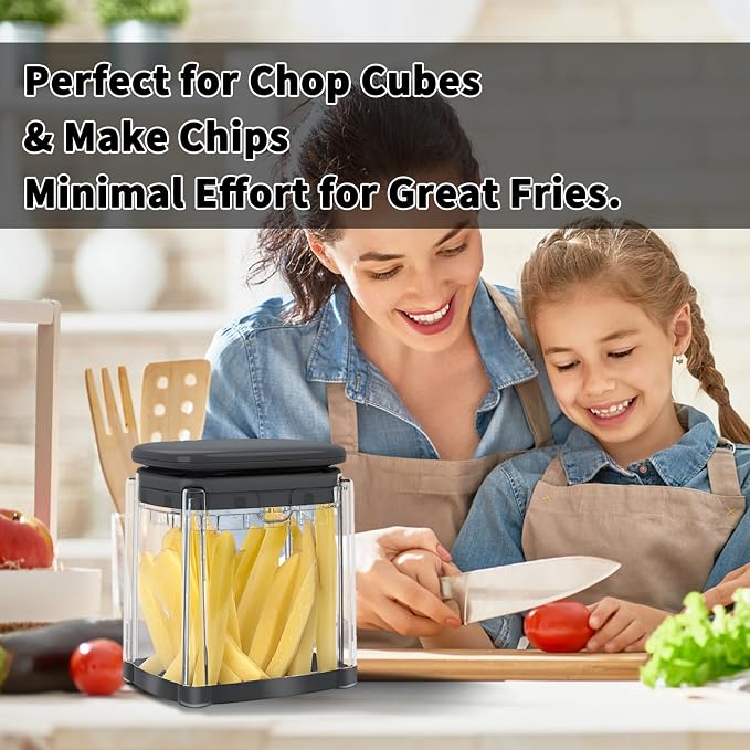 French Fry Cutter, Solucky Potato Onion Cutter, Professional Homestyle Vegetable Chopper Dicer, Great for Potatoes Carrots Cucumbers Zucchini Peppers 3/8 inch Blade(Only 1 Blade)