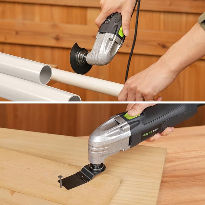 GALAX PRO Corded Oscillating Multi Tool Kit 2.0-Amp with 11Pcs Accessories | 22000OPM, 3° Oscillation Angle, Quick-Lock Screw, Oscillating Power Tools for Hardwood, PVC Pipes, Soft Metal Nails