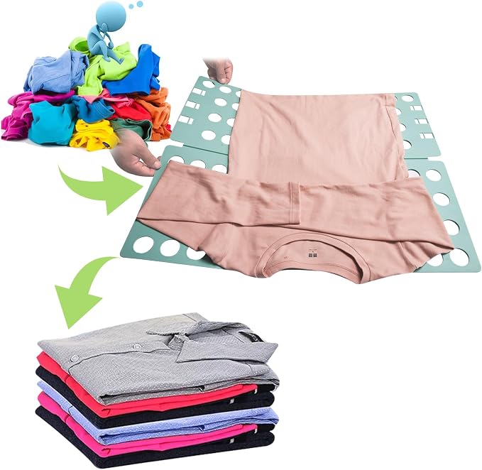 GYE T-Shirt Folding Board, Plastic Clothes Folder for Kids & Adults, Green | Durable plastic construction, fast and easy clothes folding, suitable for kids and adults, convenient home laundry organizer