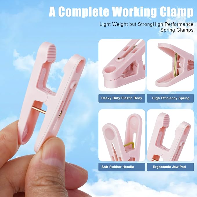32Pcs Colored Clothes Pins Plastic Laundry Clips,Package Clips | Whether you're hanging clothes to dry, organizing your closet, or sealing bags of snacks, . Clothes Pins