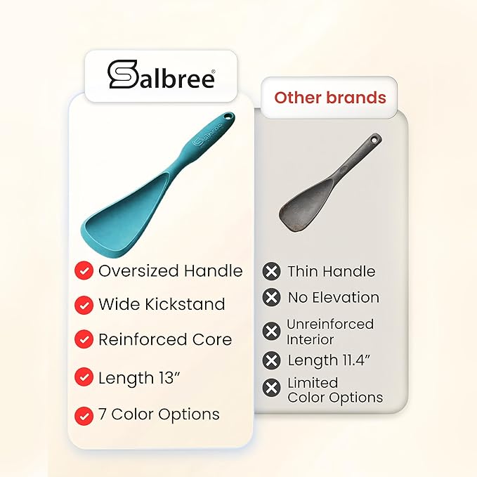 Silicone Spoon Spatula for Cooking - Multifunction Scoop Spatula Spoonula - Heat Resistant Cooking Spoon for Nonstick Cookware - Large Silicone Kitchen Spoon - Seamless Design (Teal,1pc)