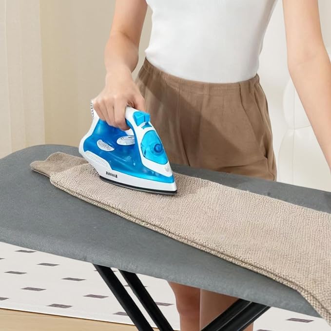 Ironing Board 48" X 15", Metal Construction Iron Board with Extra Thick Heavy Duty Padded Cover, Stable Structure, Height Adjustable, Anti-Skid Feet (Grey A)