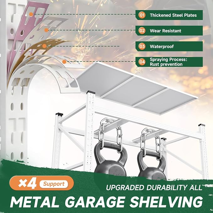 Letaya 71.3" W Metal Storage Shelves,5000LBS Heavy Duty Garage Shelving Units, 4 Tier Adjustable Utility Rack Shelf,Large Industrial Shelves,for Shop,Warehouse,Basement (71.3" W x 24" D x 70" H)