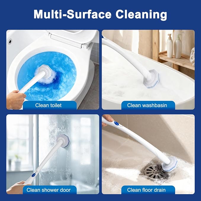 60pcs Toilet Cleaner Refill Pads for Clorox Wand | Upgrade 3-Layer, Won't Fall Apart, Powerful Foam, Safe On Porcelain