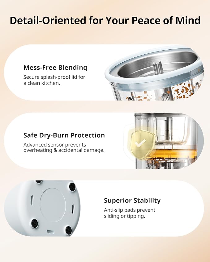 SosekiBaby Tutto Baby Food Maker with Glass Bowl One Step Baby Blender-Food Processor and Steamer Puree Grinder 316L Stainless Steel Blades Auto Cooking & Easy Cleaning-BPA-Free Blue