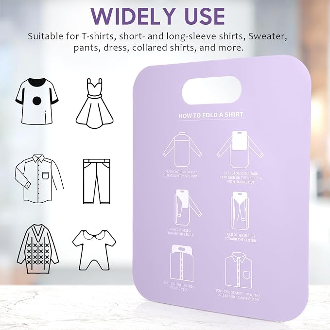 Angoily 2-Pack T Shirt Folding Board Clothes Folder Laundry Organizer for T-Shirt Home Closet Storage 12X9.96 Inch