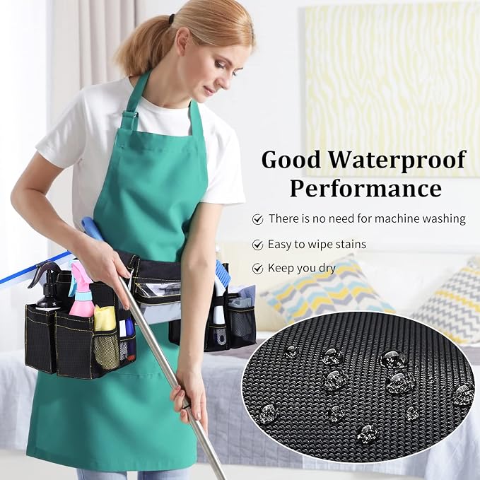 Cleaning Belt,Tool Pouch Waist Apron with Pockets Cleaning Supplies | Cleaning Tool Belt For Housekeeping Water-Resistant Cleaning Caddy Aprons for Cleaning Work