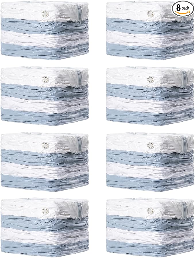 TAILI 8 Pack Vacuum Storage Bags, Jumbo Cube (31x40x15 Inch), Extra Large Vacuum Seal Bags for Comforters, Blankets, Bedding, Clotheing, No Pump Compression Cube, Clear