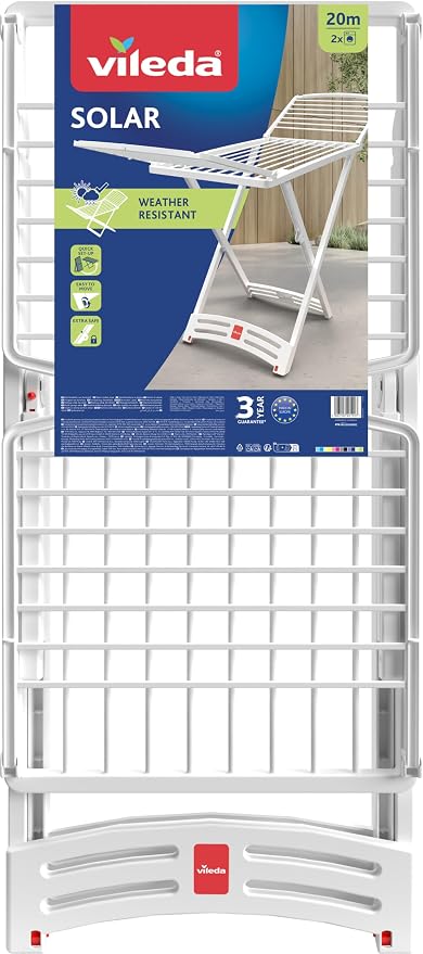 Vileda Clothes Airer, White, 55 x 18 x 126 cm