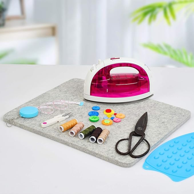 Rdutuok 17"x13.5" Wool Pressing Mat 100% New Zealand Felted Wool Ironing Mat Pad for Quilter, Sewing, Quilting Supplies and Notions