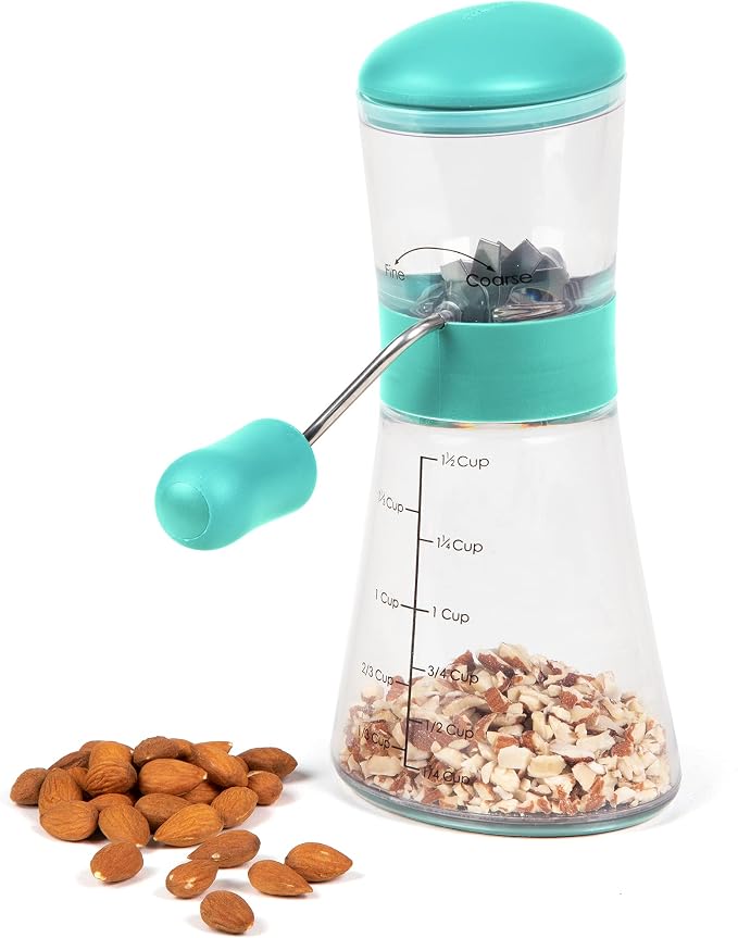 Prepworks by Progressive Nut Chopper with Non-Skid Base, Turquoise