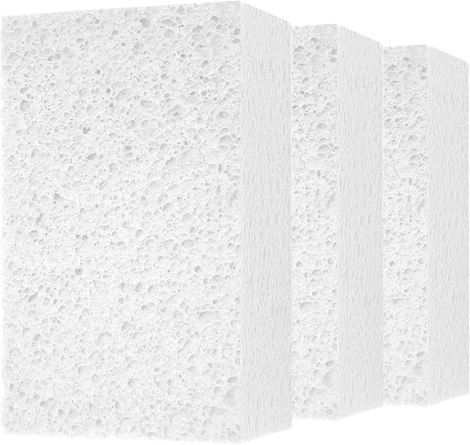Cleaning and Washing Sponge, 3 Pack Large Extra Thick Heavy Duty Sponge Multi-Purpose for Kitchen Bathroom Bike Boat Car, Natural Cellulose Sponges 4" X 6" X 2" (White)