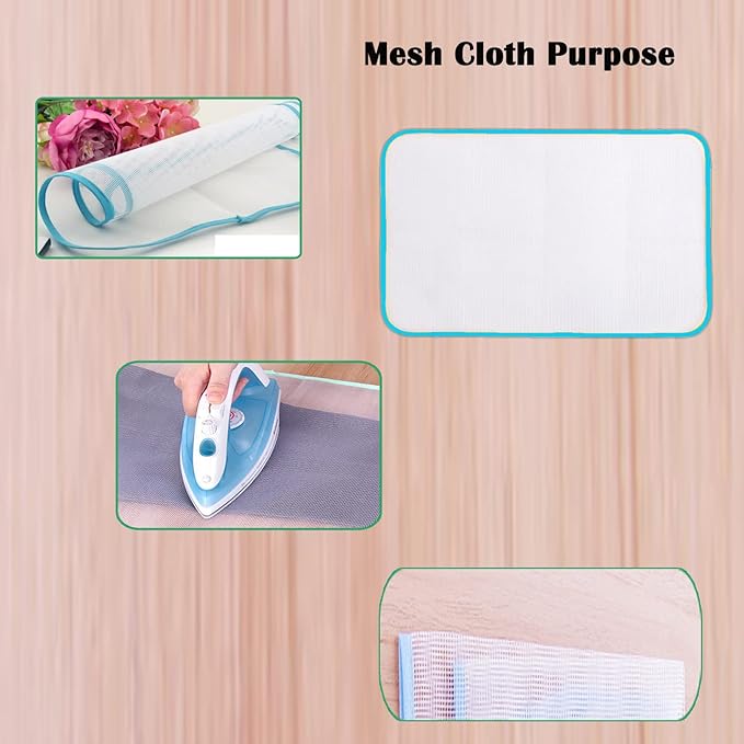 5 Packs Household Ironing Cloth, Protective Scorch Saving Mesh,Reusable Ironing Scorch Mesh Cloth, Heat Resistant Ironing Pressing Pad is Suitable for Home and Travel Use(35 * 50)