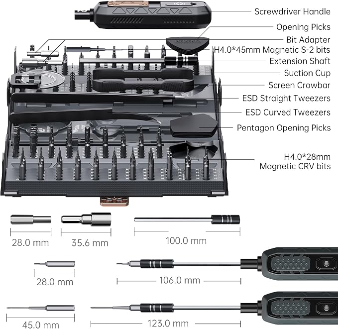 Mini Precision Manual Screwdriver Set,JAKEMY 180 in 1 Laptop Screwdriver Repair Tool Kit,Magnetic Multi-Bit Tiny Manual Screwdriver Bit Kit for DIY,Computer,PS5,Xbox,RC Car,Jewelers,Glasses,Watch,Home