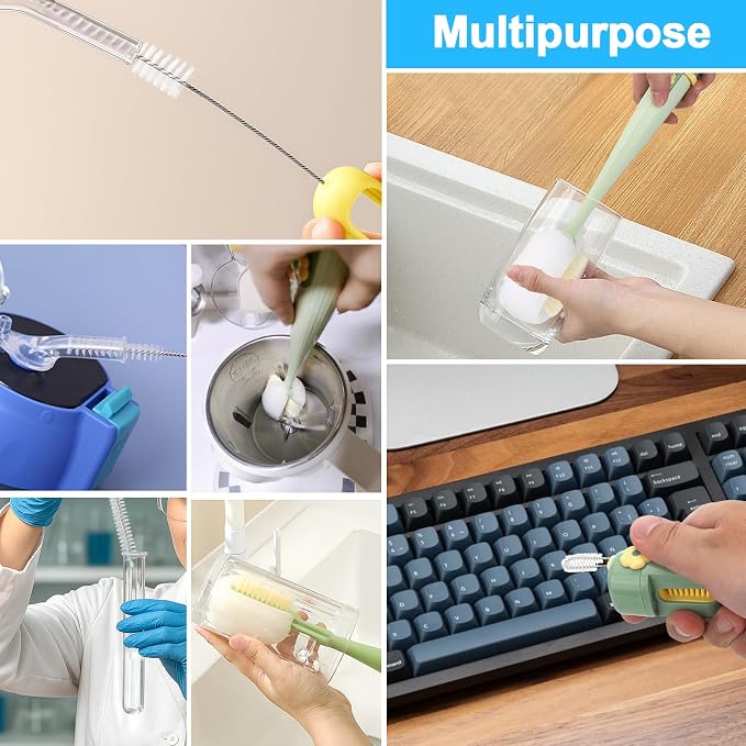 5 in 1 Bottle Cleaning Brush Set,Multifunctional,7 Pcs | Water Bottle Cleaner Brush and Straw Brush,Cleaning Tool Kit for Owala/Stanley/Yeti/Simple Modern Tumbler Cup Accessories