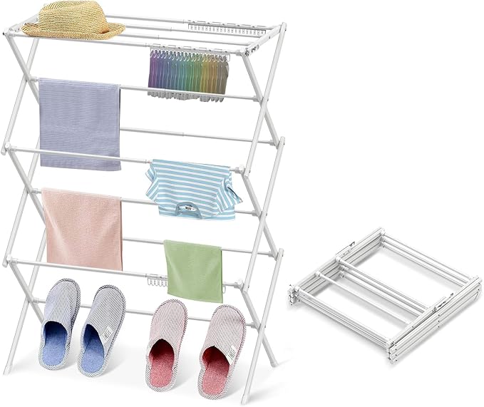 Clothes Drying Rack Drying Rack Clothing Pure White-1pack | for Laundry - 40" x 28.8" x 14.2", Space Saving Foldable Household Indoor&Outdoor