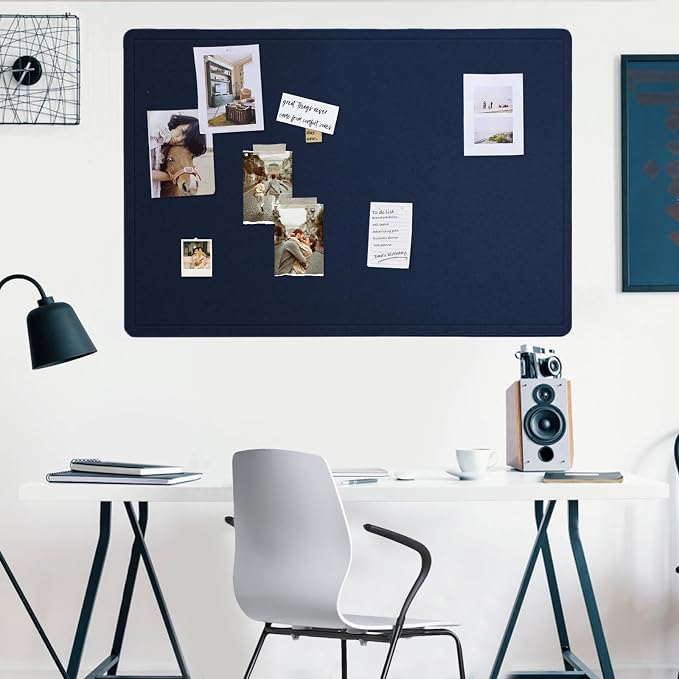 Felt Bulletin Board 48x36 inches, Decorative Pin Board for Home & Office | Cork Board Alternative for Wall with Push Pins, Display Mood Board for Photos, Notes & Reminders