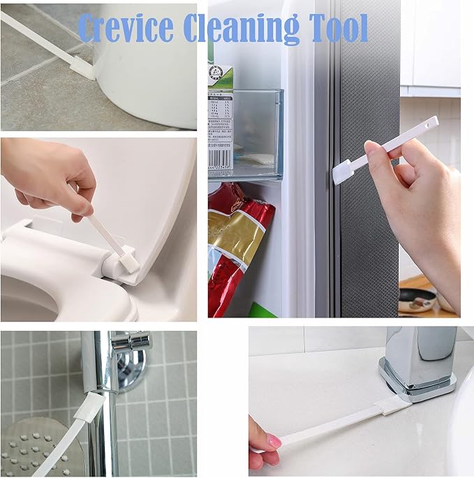 Crevice Cleaning Tool,Crevice Hole Brush Deep Detail Tools kit, Disposable Crevice Cleaning Tool,Baseboard Cleaner,Tiny Window Door Track Groove Gap Cleaning,Replaceable Brush Head 50Pcs/Set