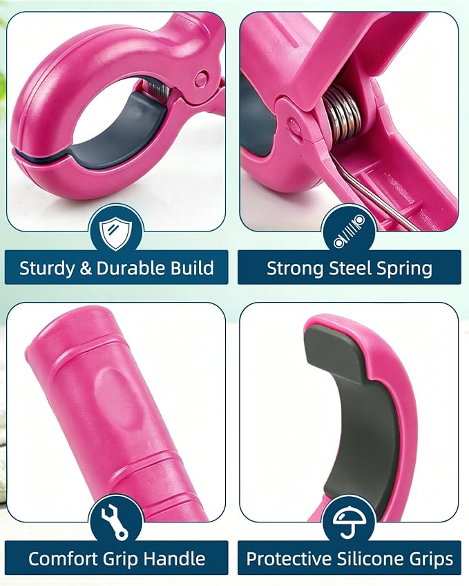 20 Pack Beach Towel Clips Heavy Duty Large Beach Essentials Chair Pool Clip | Pink Clips with Strong Grip, Silicone Protection, Rust Resistant Spring, Multi-Use for Beach, Boat, Cruise & Outdoors