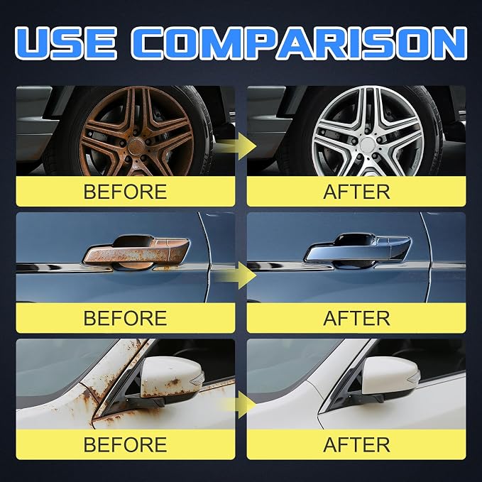 Rust Remover Spray for Metal, Multipurpose Rust Stain Remover, Heavy Duty Metal Cleaner, Rust Remover Spray, for Metals, Tools, Cars, Chains,Iron Out Rust Remover (2pcs)