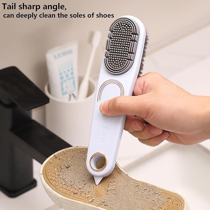 Laundry Stain Brush Clothes Cleaning Brush Double-Sided Soft Bristle Brush | 2 Pack Long Handle Laundry Brush for Stain Removal Shoes Clothes Scrub Brush Silicone Soft Brush, Sole Cleaning