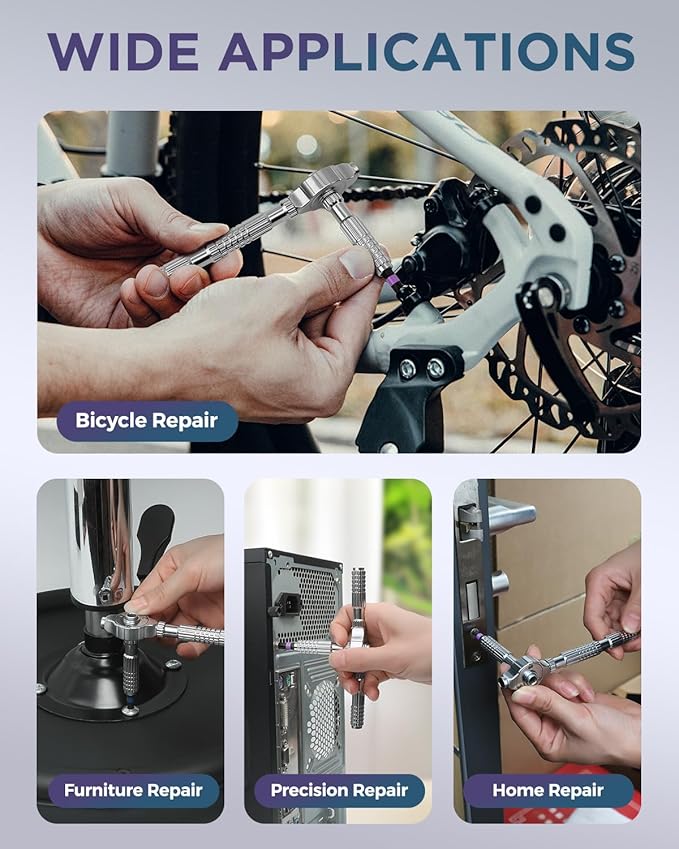 40 in 1 Ratchet Screwdriver Set, Magnetic Ratchet Screwdriver, S2 Steel Bit | Detachable Handle Strong Magnetic Design, Compact Ratchet Wrench Tool Kit for Electronics, Furniture, Bicycle, Home Repair
