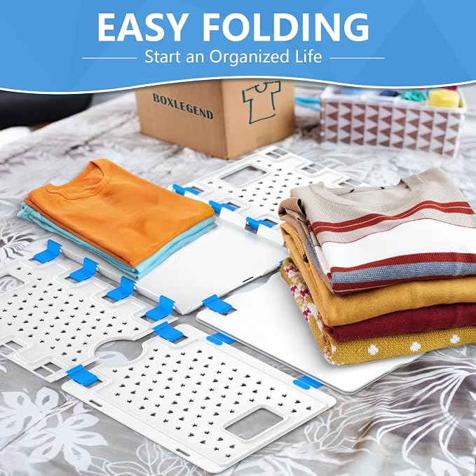 BoxLegend Shirt Folder Board for Clothes Storage, Closet Organizers | Fold neatly ,Quick Folding ,Ideal for T Shirts, Pants, Sweaters, Sweaters, Hoodies, and thick Clothing ,White