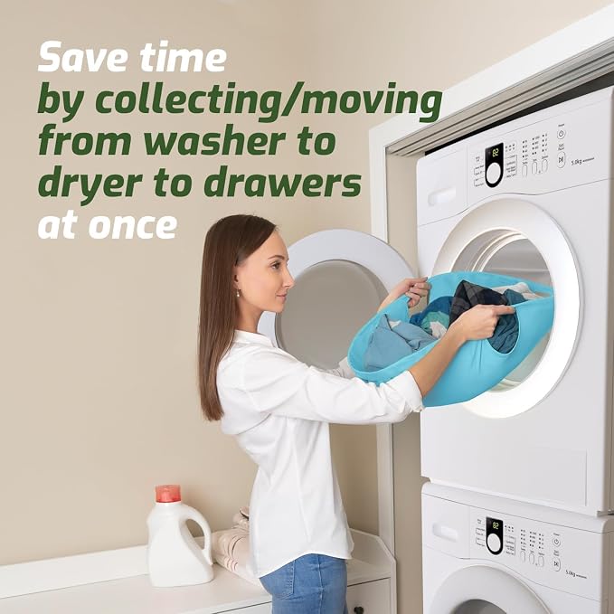 Laundry Turtle Collapsible Laundry Basket for Washer & Dryer (Aqua, Small)