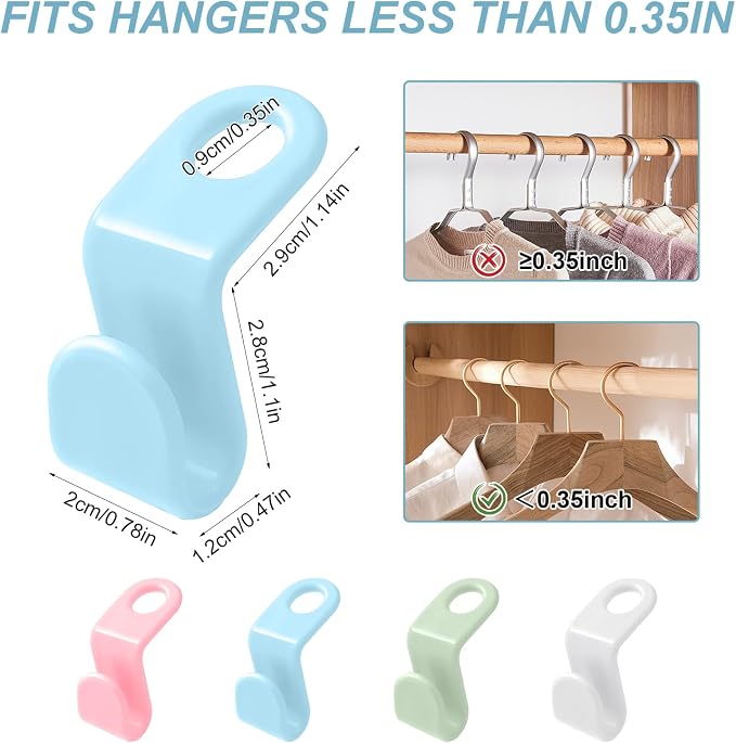 100 PCS Space Saving Hanger - Clothes Hanger Connector Hooks, Stacking Hanger Hooks Space Saver, Plastic Closet Organizers and Storage Hanger Extender for Heavy Duty Cascading Connection Hook (White)