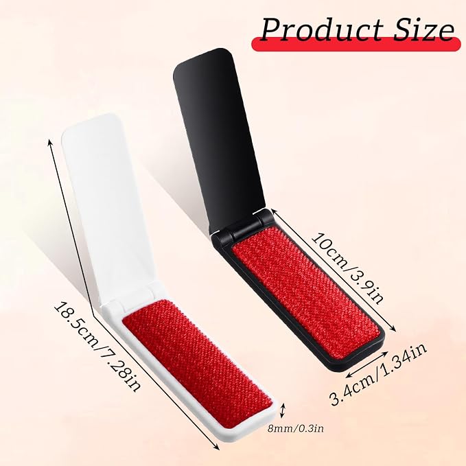 8PCS Mini Lint Brushes,Portable Foldable Lint Brush for Clothes-Compact Size-Reusable Travel LintBrushes for Pet Hair Remover Clothing Dust Removal Garment Fabric Fluff Cleaning Tool