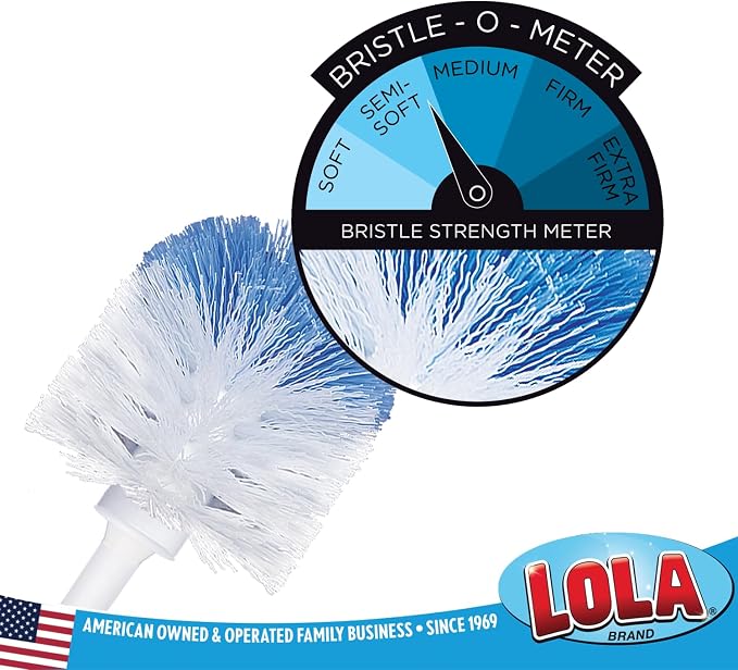 LOLA Classic Toilet Brush, Durable Fiber Stiff Bristles, Compact Size, Non-Scratch, Long-Lasting - 1 Pack