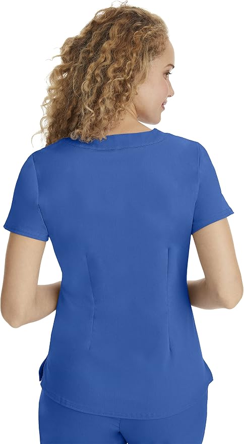 Healing Hands Purple Label Jane Scrub Top for Women Y-Neck Design | 2 Patch Pockets, Slim Fit Side Vents, Fitted Shirttail Silhouette, Breathable Comfort, Easy Care Fabric, Made for Every Shift