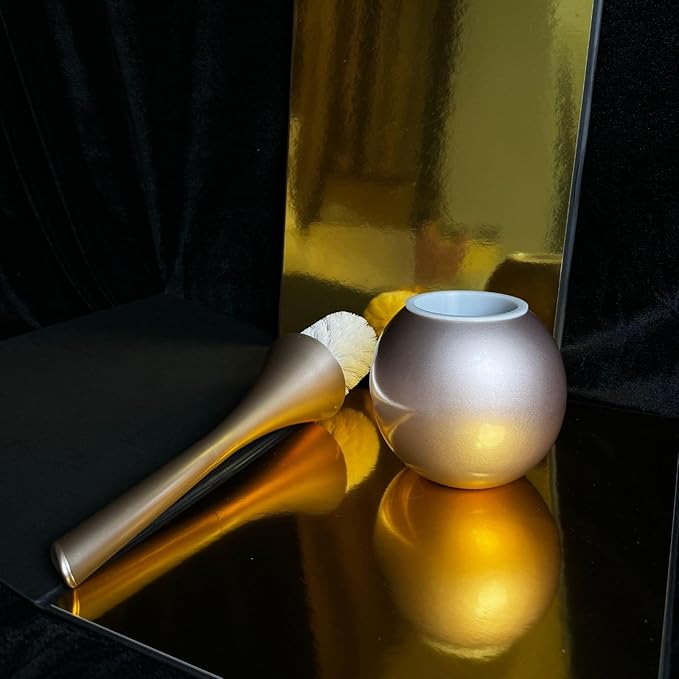 Elegant Toilet Brush Set – Stylish Hammered Design, Durable Handle, Anti-Splash Base, Modern Bathroom Accessories, Easy to Clean & Maintain (Rose-Golden Upgrade)
