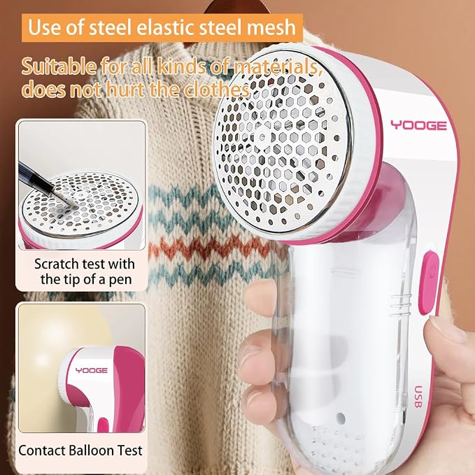 [High Power, Works Great] Electric Lint Remover, Fabric Shaver, Pilling Remover for Clothes, Sweater Shaver, Pill Remove Pilling Fuzz, Clothes Shaver Defuzzer, Fuzz Shaver for Clothing, USB Powered