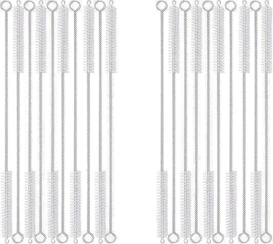 20PCS Straw Cleaner Brush kit,Straw Brush of 8mm-10.6 inch for Water Bottle Sippy Cup with Straw,Glass Straw,Piper Cleaning,Tubes Cleaning Like Filter and Sink Drain Hair Remove (Rubber top)