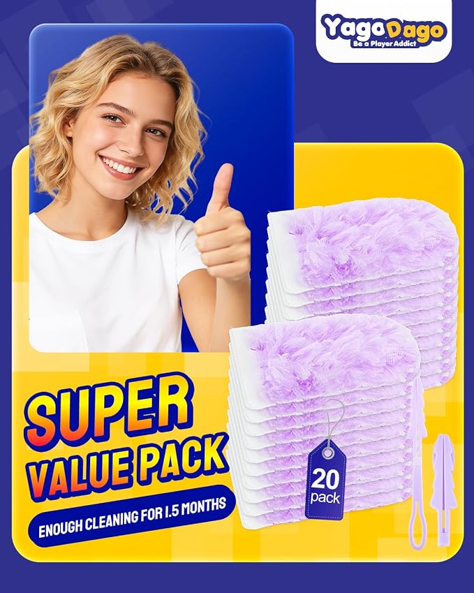 22 Pack Refills Pad with Foldable Handles, Compatible with Swiffer | 360 Duster Refill for Cleaning Tight Spaces, Compatible with Swiffer Dusters, Compatible with Swiffer Refills for Pet Hair