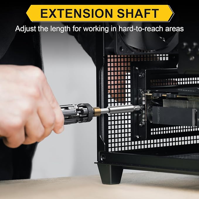 JOREST 19 in 1 Multibit Screwdriver, Portable Screwdriver for Home Repairs | Magnetic Screw Driver with Torx Security Phillips Hex, Unique Gifts for Technicians, Engineers, DIY Electronics Maintenance