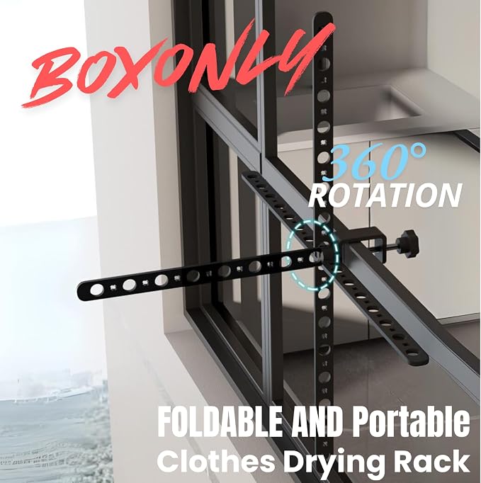 Foldable Indoor/Outdoor Swivel Folding 11-Hole Clothes Drying Rack - White, Space-Saving, Portable, Heavy-Duty Aluminum for Small Spaces, Balcony, Bathroom, Travel & Camping Airer