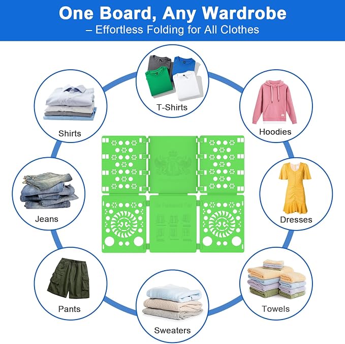 BoxLegend V3 Shirt Folder Board Tshirt Clothes Folding Board Durable Green | Shirt Folding Board,Plastic,For Adults and Kids,Laundry Sorter and Liner,Flip and Fold