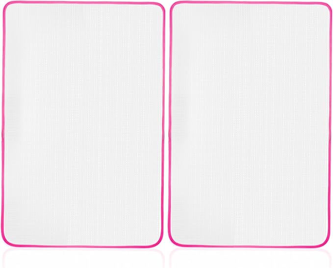 2 Pack Pressing Cloth for Ironing,15.7 × 23.6 Inch Mesh Cloth Ironing Pad Ironing Cloth to Protect Clothes, Scorch-Saving Insulation Press Cloth for Ironing (Pink)