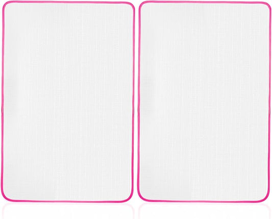 2 Pack Pressing Cloth for Ironing,15.7 × 23.6 Inch Mesh Cloth Ironing Pad Ironing Cloth to Protect Clothes, Scorch-Saving Insulation Press Cloth for Ironing (Pink)