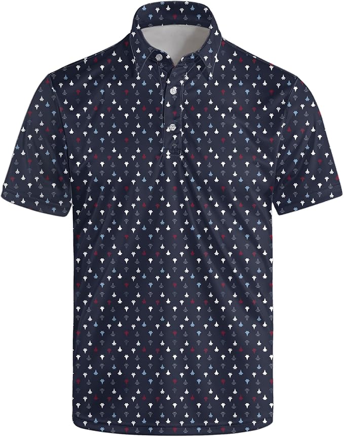 Polo Shirts for Men Moisture Wicking Mens Polo Shirts Patriotic Shirts for Men