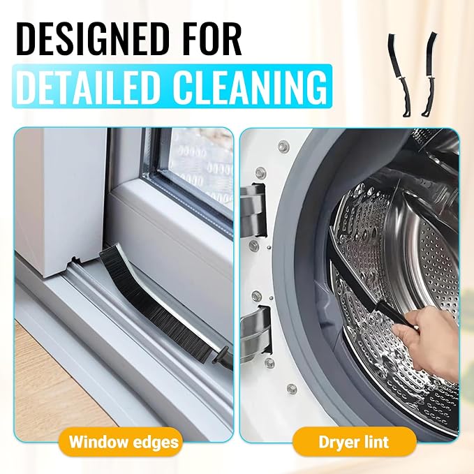 5 Pack Dryer Vent Cleaner Kit, Extra Long Flexible Brushes for Lint, Pet Hair & Dust, Refrigerator Coils, Home Washers, Sinks & Drains