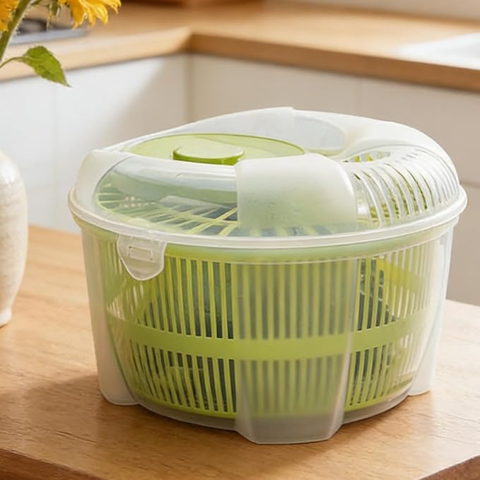 Salad Spinner - Manual Lettuce Spinner | Salad Dryer With Washer Bowl, Vegetable & Fruit Washer, Lettuce Colander | Vegetable Dryer Bowl For Veggie, Onion, Dumpling Filling, Fresh Crisp