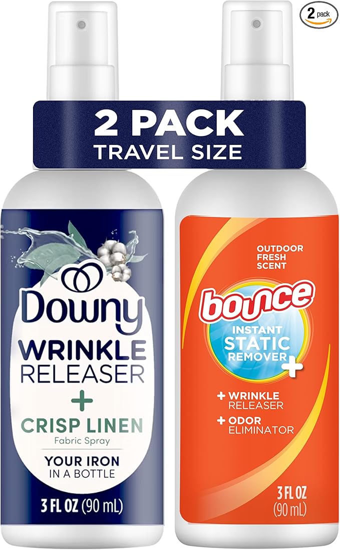 Downy Wrinkle Release Spray Bundle w/Bonus 3oz Bounce Spray Sample - 2 Pack