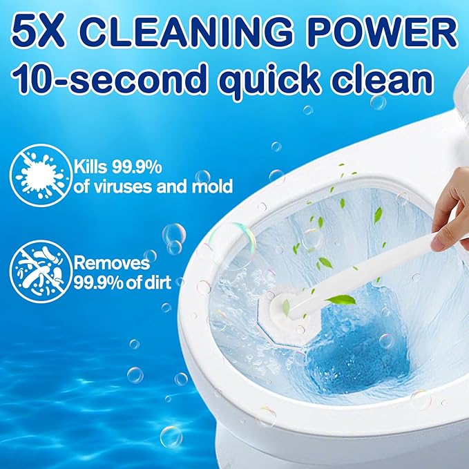 40 Count Toilet Bowl Wand Refill for Clorox - Upgrade Fiber Toilet Bowl Brush Compatible with Clorox Toilet Brush, Toilet Scrubber Refill with 5X Cleaning Power, No Falling Apart | Fresh Fragrance