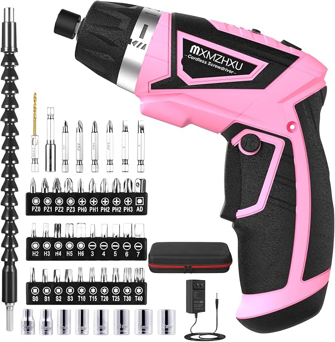8V Cordless Screwdriver,6+1 Precision Torque Electric Screwdriver | Upgraded Max 10N·m 2000mAh Rechargeable Screw Gun with 50-Piece Kit,180° Pivoting Handle,LED Light,Gift for DIY & Home