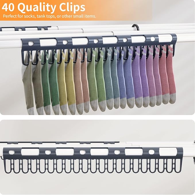 Foldable Drying Rack Clothing Clothes Drying Rack White-1pack | Collapsible Dryers for Laundry - 40" x 28.8" x 14.2", Space Saving Indoor&Outdoor