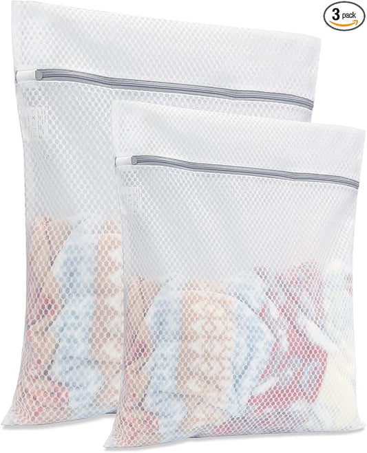 GOGOODA Mesh Laundry Bag for Delicates | Set of 2 Lingerie Bags for Washing Machine Great for Laundry, Hosiery, Blouse, Underwear, Pantyhose, Socks